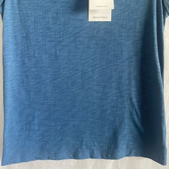 Theory Cuff Organic Cotton Scoop Tank, Steel Blue - Picture 4 of 9